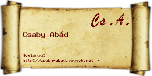 Csaby Abád névjegykártya